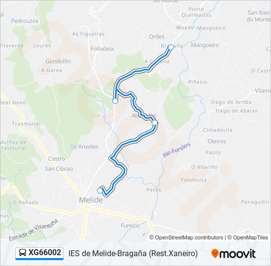 Mapa de XG66002 de autobús