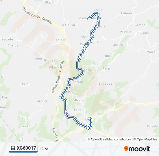 XG60017 Bus Line Map