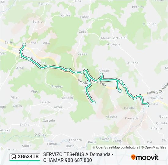 XG634TB Bus Line Map