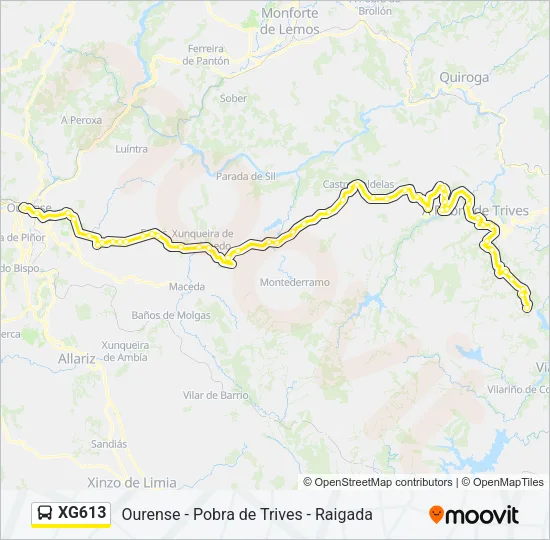 XG613 Bus Line Map