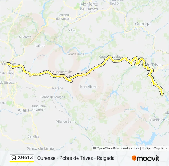 XG613 Bus Line Map