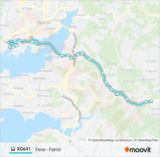 XG641 Bus Line Map