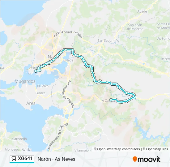 XG641 Bus Line Map