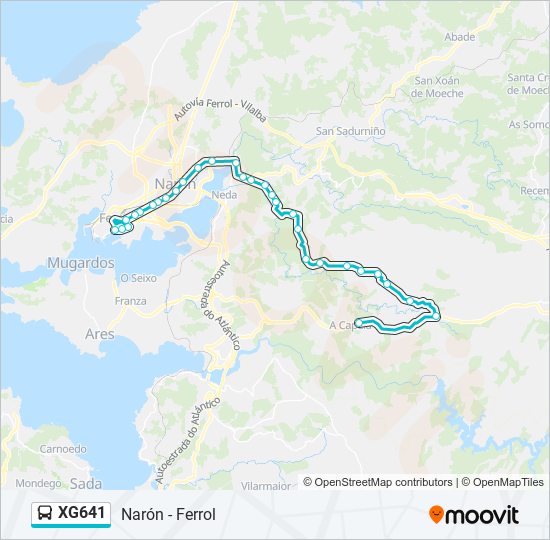 XG641 bus Line Map