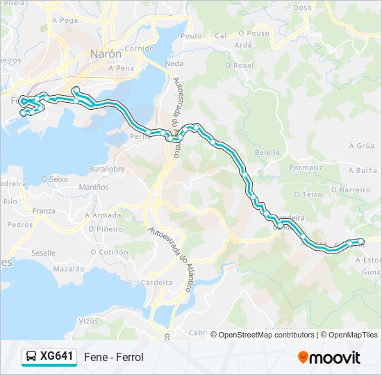 XG641 bus Mapa de línia