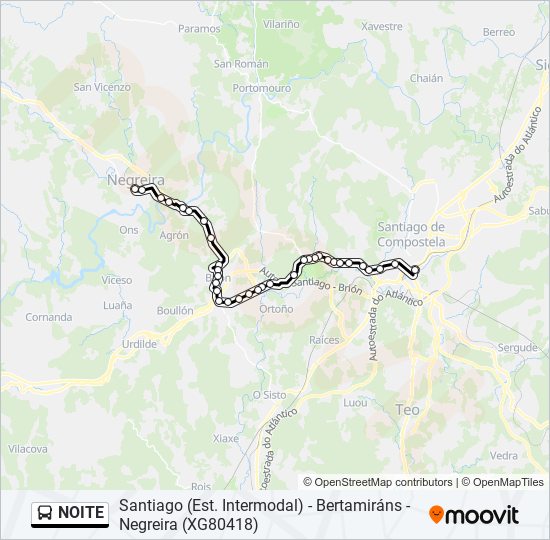 NOITE bus Line Map