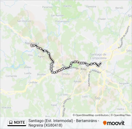 NOITE Bus Line Map