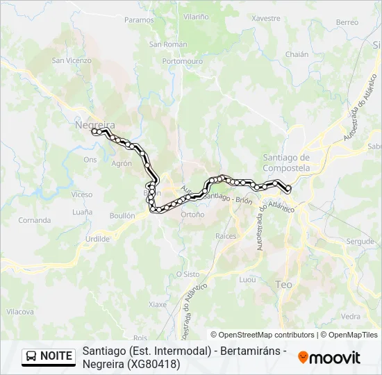 NOITE Bus Line Map