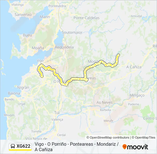 XG622 Bus Line Map