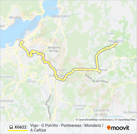 XG622 Bus Line Map