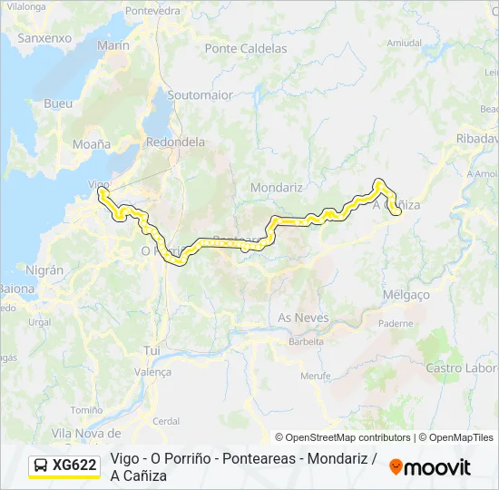 XG622 Bus Line Map