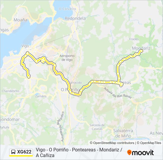 XG622 bus Mapa de línia