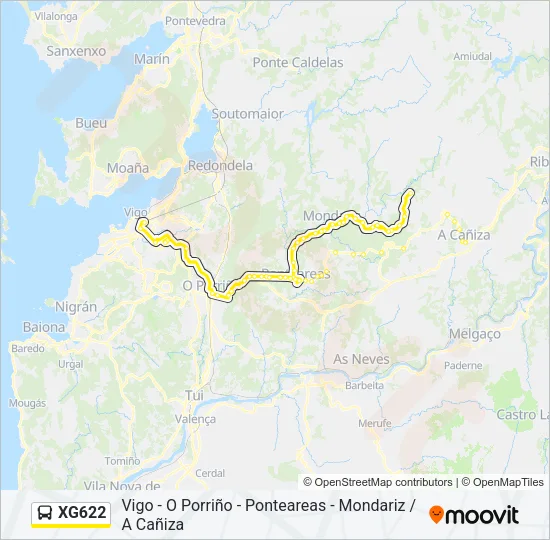 XG622 Bus Line Map