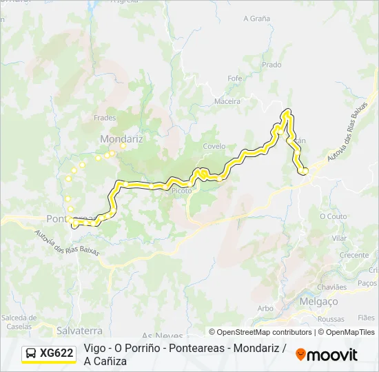 XG622 Bus Line Map