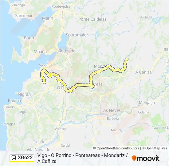XG622 Bus Line Map