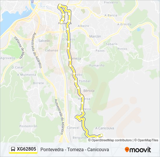Mapa de XG62805 de autobús