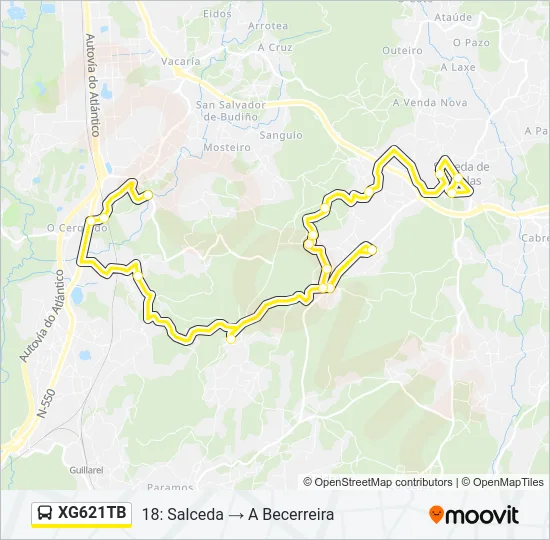 XG621TB Bus Line Map