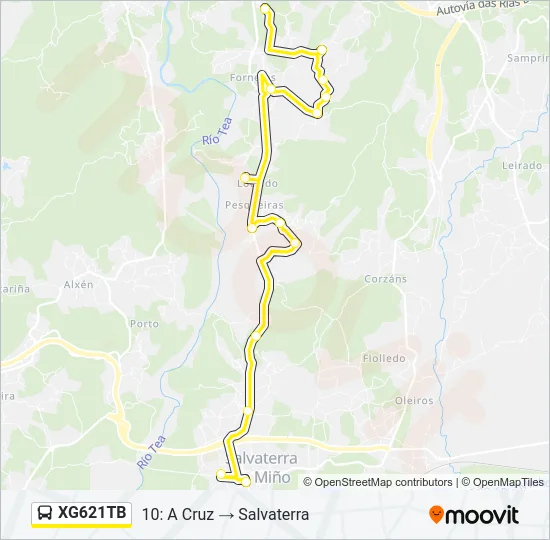 XG621TB Bus Line Map