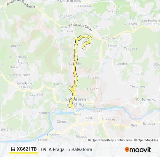 XG621TB Bus Line Map