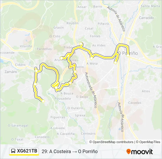 XG621TB Bus Line Map