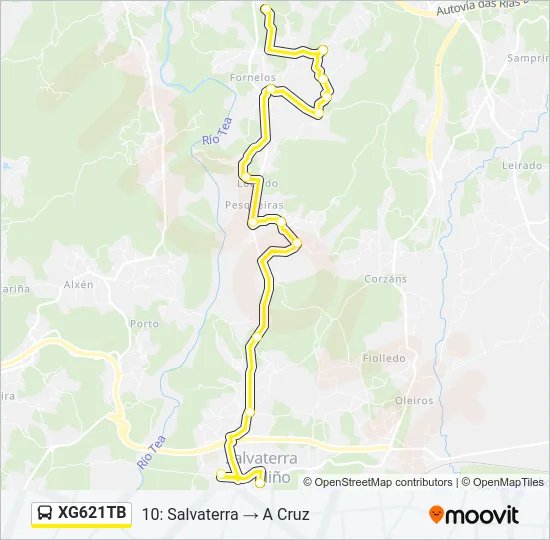 XG621TB Bus Line Map