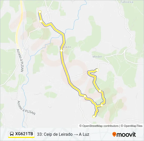 XG621TB Bus Line Map