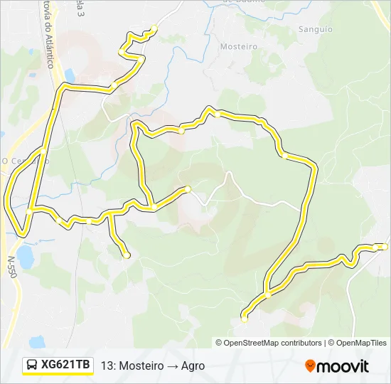 XG621TB Bus Line Map