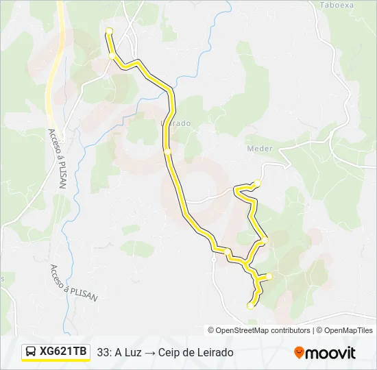 XG621TB Bus Line Map