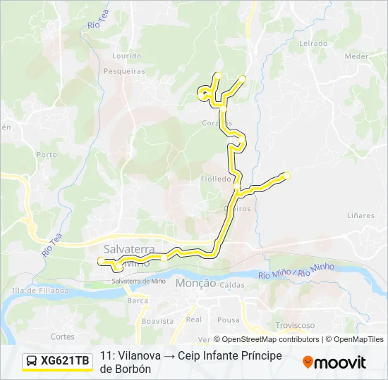 XG621TB Bus Line Map