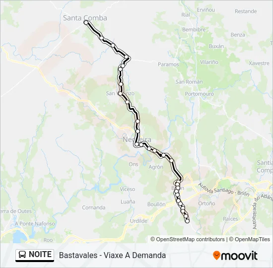 NOITE Bus Line Map