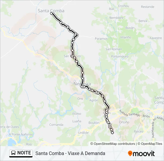 NOITE Bus Line Map