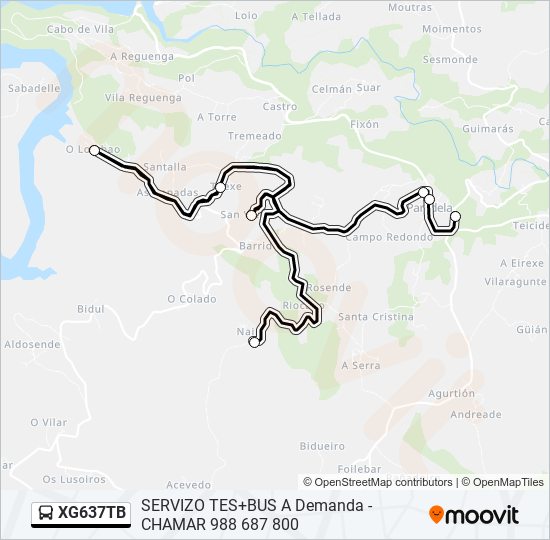 XG637TB bus Line Map