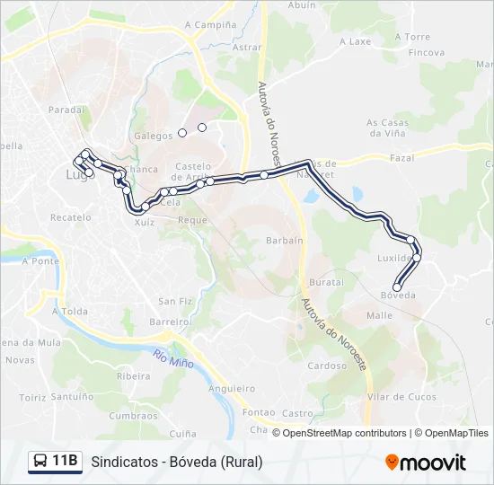11B Bus Line Map