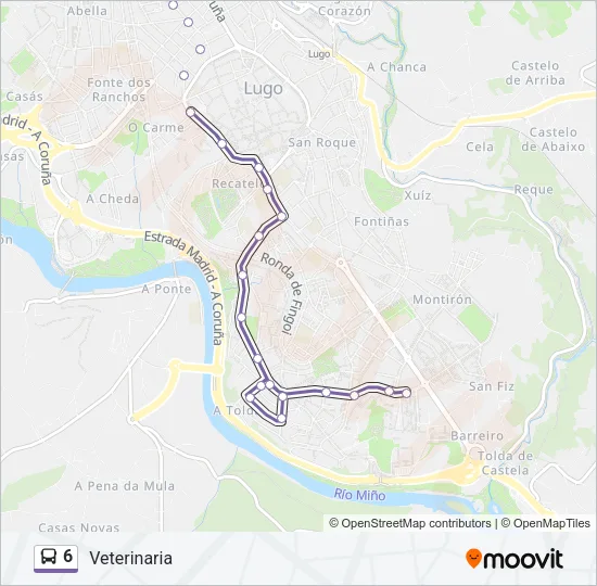 6 Bus Line Map
