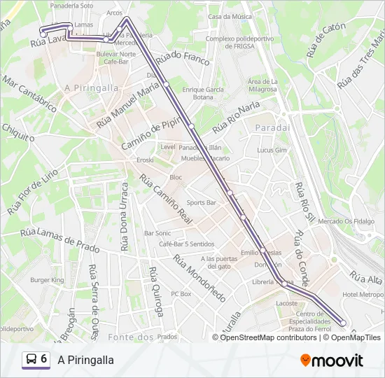6 Bus Line Map