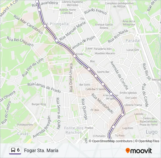 6 Bus Line Map
