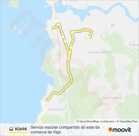 XG698 Bus Line Map