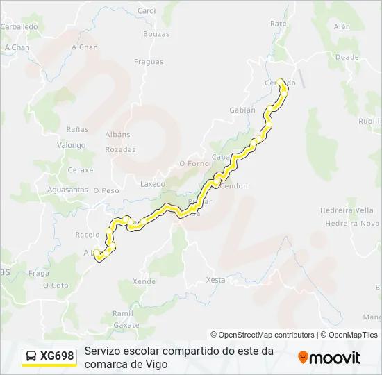 XG698 Bus Line Map