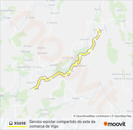 XG698 Bus Line Map