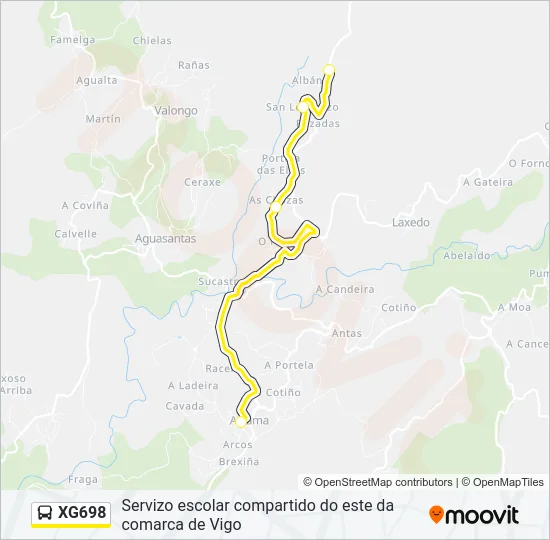XG698 Bus Line Map