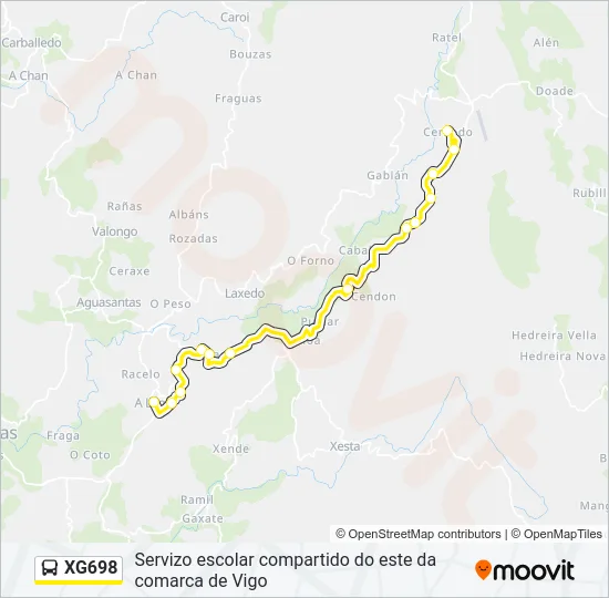 XG698 Bus Line Map