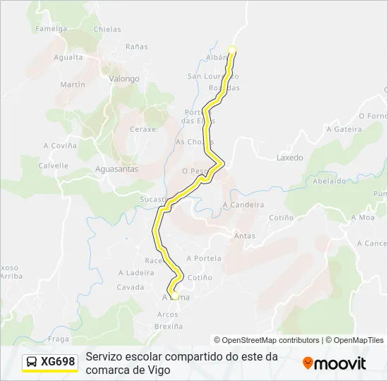 XG698 Bus Line Map