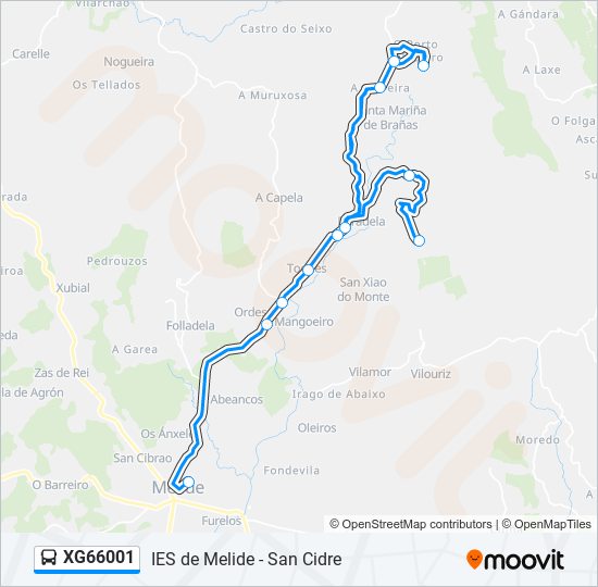 XG66001 bus Line Map