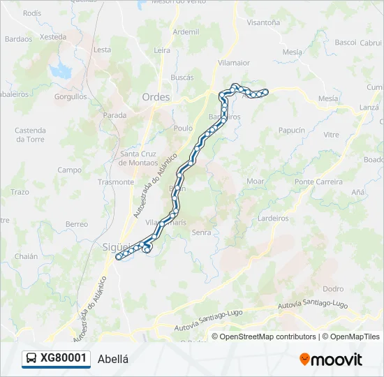 XG80001 Bus Line Map