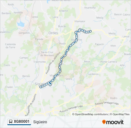 XG80001 Bus Line Map