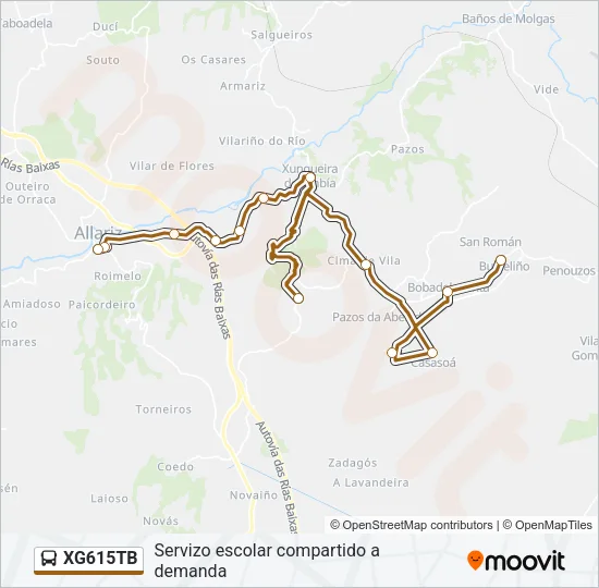 XG615TB Bus Line Map