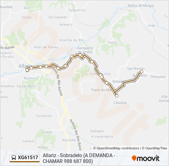 XG61517 bus Line Map