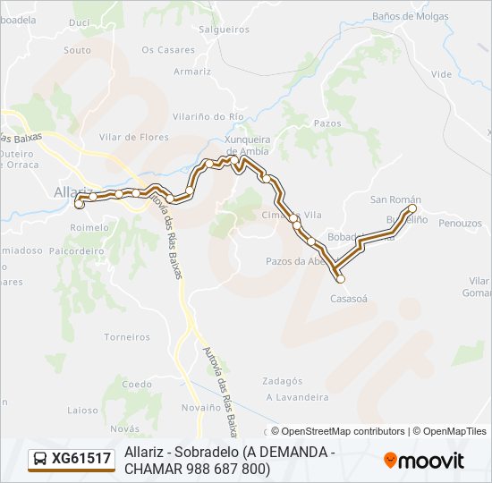 XG61517 bus Line Map