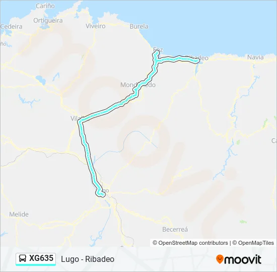 XG635 Bus Line Map