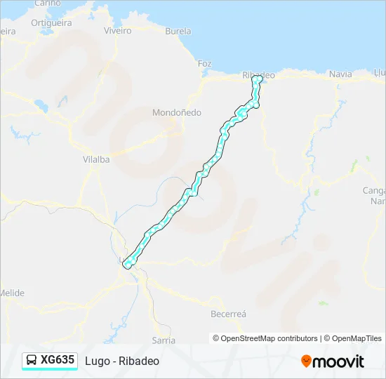 XG635 Bus Line Map